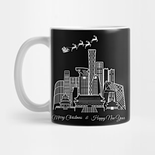 Merry Christmas Happy New Year Beijing Mug